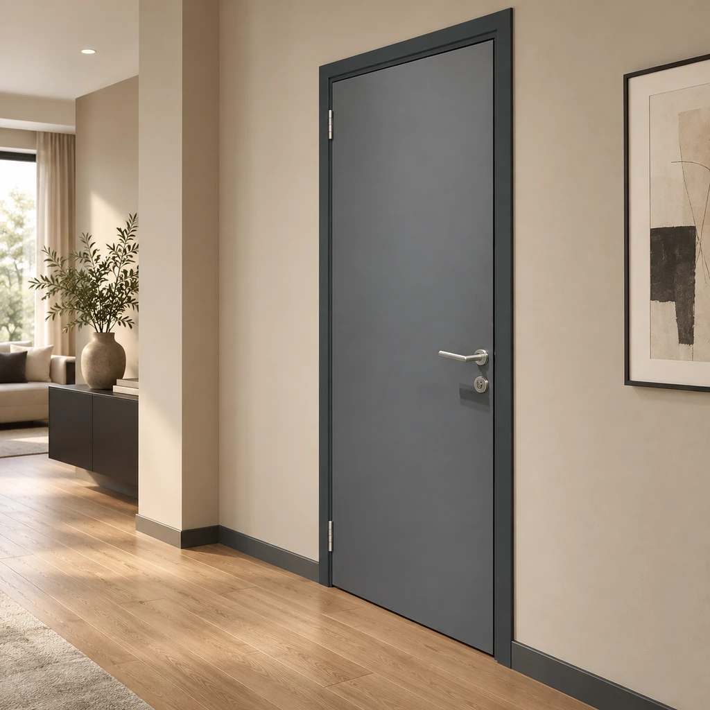 LM-AL-01 Alüminyum Kasalı Laminat Kapı – farklı açı